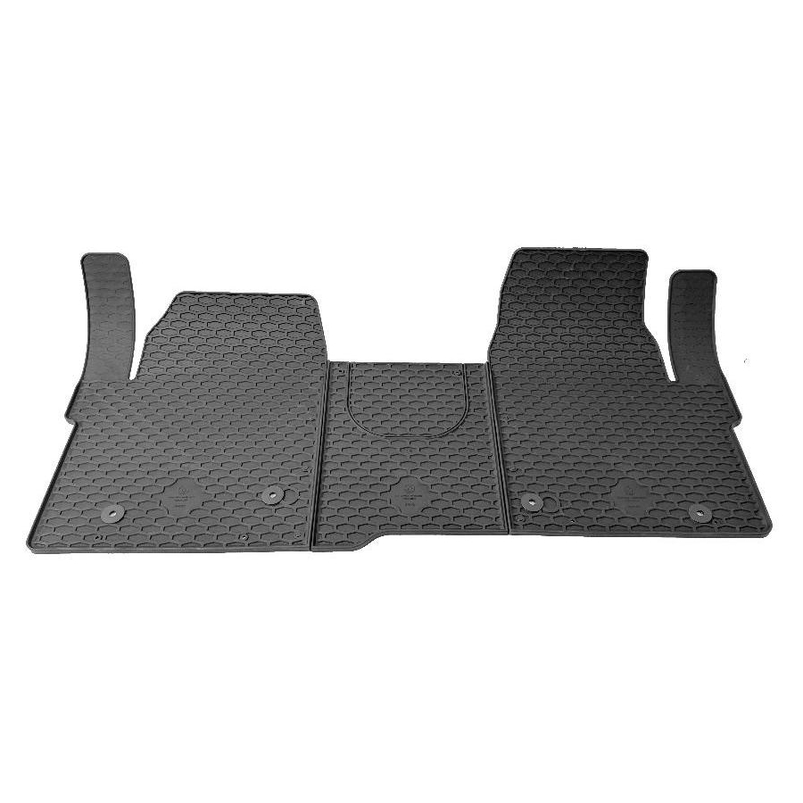 Guminiai kilimėliai FORD Tourneo Custom 2023→ (Priekiniai, Su originaliais tvirtinimais, Juodos spalvos)