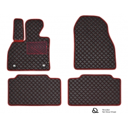 Odiniai kilimėliai QuiltyMats VOLVO XC60 2018→ (Juoda-Raudona)