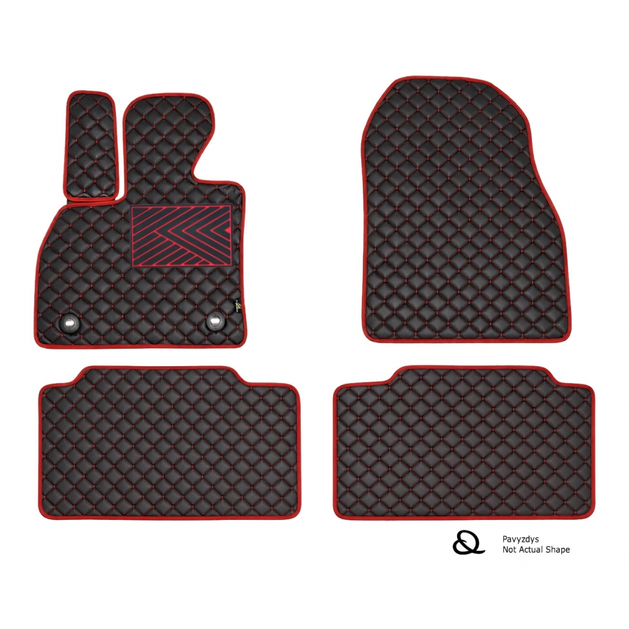 Odiniai kilimėliai QuiltyMats VOLVO XC60 2018→ (Juoda-Raudona)