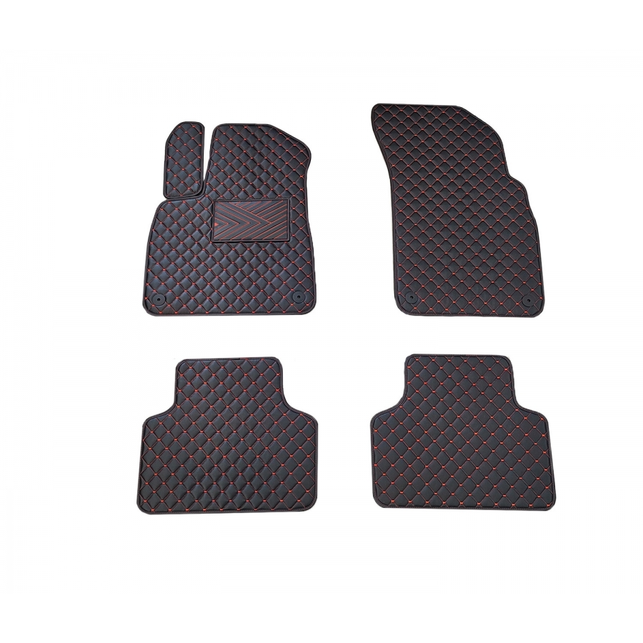 Kilimėliai QuiltyMats AUDI Q8 2018-> (4 vnt.), Black-Red /16-14