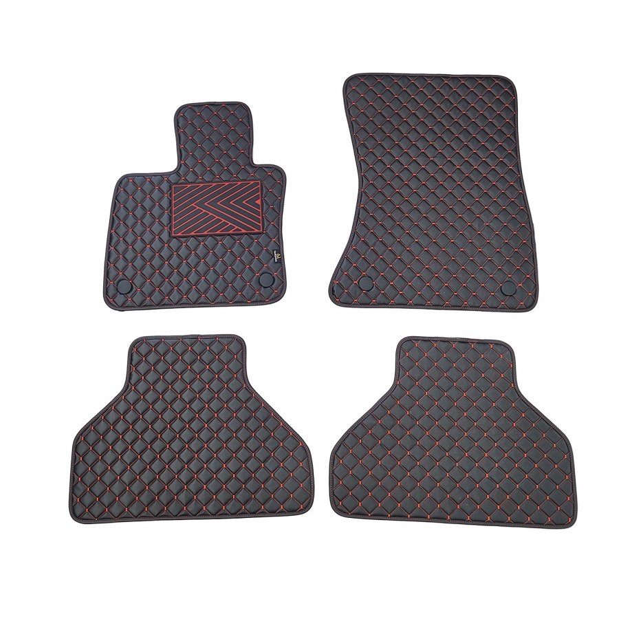Kilimėliai QuiltyMats BMW X5 2007-2013 (E70) (4 vnt.), Black-Red /16-14