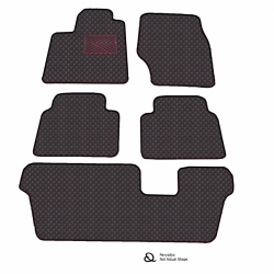 Kilimėliai QuiltyMats CHRYSLER GRAND VOYAGER 2008-2015 (7v I, II ir III eilės) (6 vnt.), Black-Red /16-MAX4
