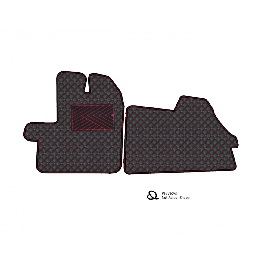 Kilimėliai QuiltyMats FORD TRANSIT 2013-2022 (2 vnt.), Black-Red /16-12