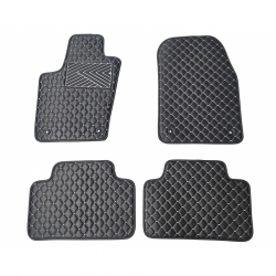 Odiniai kilimėliai QuiltyMats JEEP GRAND CHEROKEE 2010-2020 (Juodos spalvos - Pilkais dygsniais)