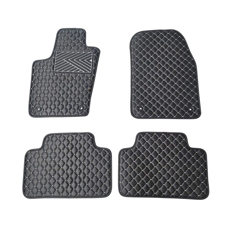 Odiniai kilimėliai QuiltyMats JEEP GRAND CHEROKEE 2010-2020 (Juodos spalvos - Pilkais dygsniais)