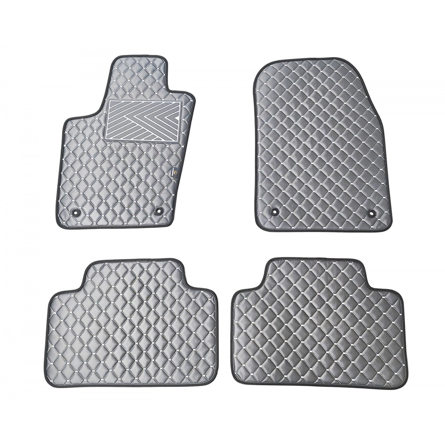 Odiniai kilimėliai QuiltyMats JEEP GRAND CHEROKEE 2010-2020 (Pilkos spalvos - Pilkais dygsniais)
