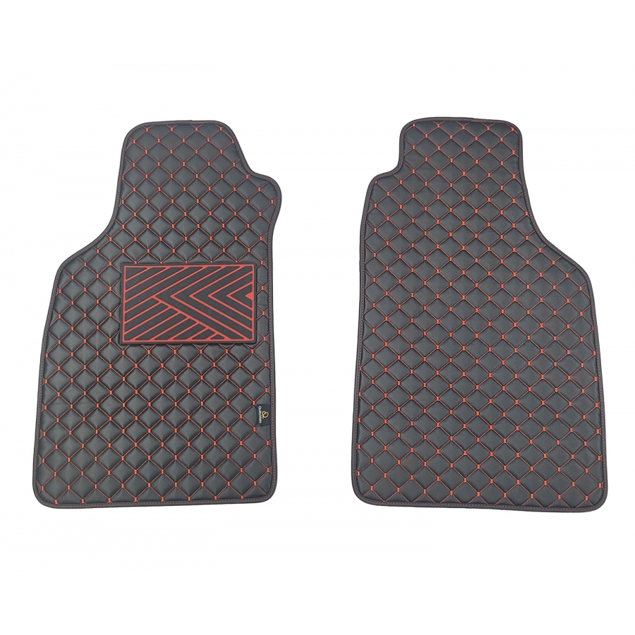 Odiniai kilimėliai QuiltyMats LIGIER JS50 2012→ (Juodos spalvos - Raudonais dygsniais)