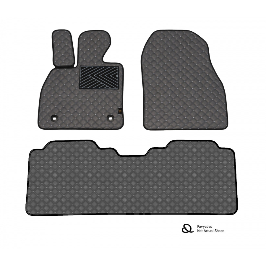Odiniai kilimėliai QuiltyMats OPEL COMBO (Keleivinis) 2001-2011 (2 eilės) (Pilkos spalvos - Pilkais dygsniais)