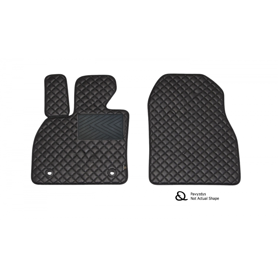 Odiniai kilimėliai QuiltyMats OPEL COMBO 2001-2011 (Juodos spalvos - Juodais dygsniais)