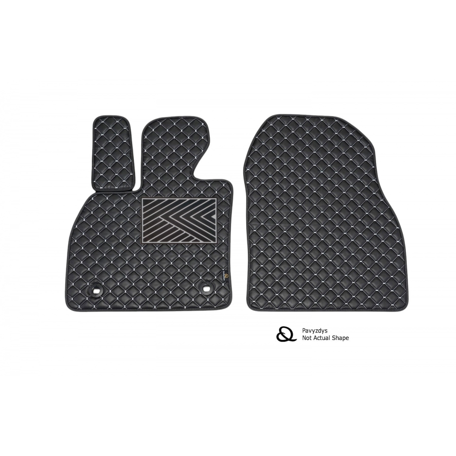 Odiniai kilimėliai QuiltyMats OPEL COMBO 2001-2011 (Juodos spalvos - Pilkais dygsniais)