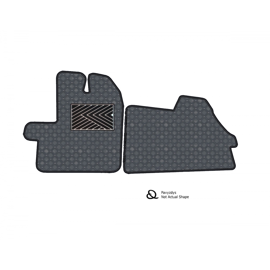 Odiniai kilimėliai QuiltyMats OPEL MOVANO (2 vietų) 2010-2021 (Pilkos spalvos - Pilkais dygsniais)