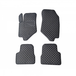 Odiniai kilimėliai QuiltyMats OPEL CORSA (F) 2019→ (Juodos spalvos - Pilkais dygsniais)