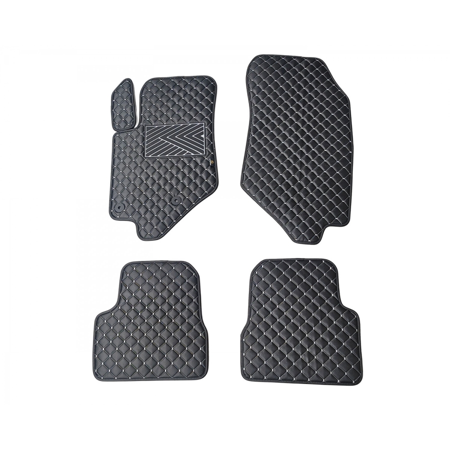 Odiniai kilimėliai QuiltyMats OPEL CORSA (F) 2019→ (Juodos spalvos - Pilkais dygsniais)