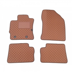 Odiniai kilimėliai QuiltyMats TOYOTA AURIS 2012-2019 (Rudos spalvos - Rudais dygsniais)