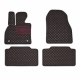 Odiniai kilimėliai QuiltyMats VOLKSWAGEN SHARAN (5 vietų) 2010-2023 (2 eilės) (Juodos spalvos - Raudonais dygsniais)