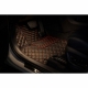 Odiniai kilimėliai QuiltyMats VOLKSWAGEN SHARAN (5 vietų) 2010-2023 (2 eilės) (Juodos spalvos - Raudonais dygsniais)