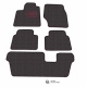 Odiniai kilimėliai QuiltyMats VOLKSWAGEN SHARAN (6 vietų) 2010-2023 (3 eilės) (Juodos spalvos - Raudonais dygsniais)