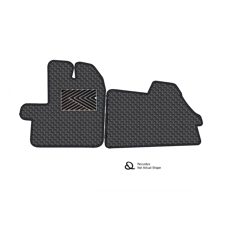 Kilimėliai QuiltyMats VOLKSWAGEN CRAFTER 2017-> (3 vietų) (2 vnt.), Black-Gray /13-16