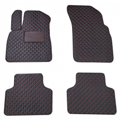 Odiniai kilimėliai QuiltyMats AUDI Q8 2018→ (Juodos spalvos - Raudonais dygsniais)