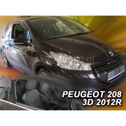 Vėjo deflektoriai PEUGEOT 208 3 durų 2012→ (Priekinėms durims)