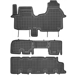 Guminiai kilimėliai RENAULT Trafic III 2014→ (9 vietų, trys eilės su ortakiu, Paaukštintais kraštais)