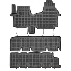 Guminiai kilimėliai RENAULT Trafic III 2014→ (9 vietų, trys eilės be ortakio, Paaukštintais kraštais)