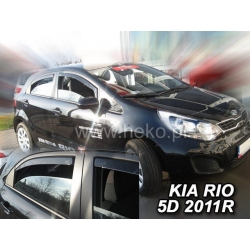 Vėjo deflektoriai KIA RIO Hatchback 5 durų 2011-2017 (Priekinėms ir galinėms durims)