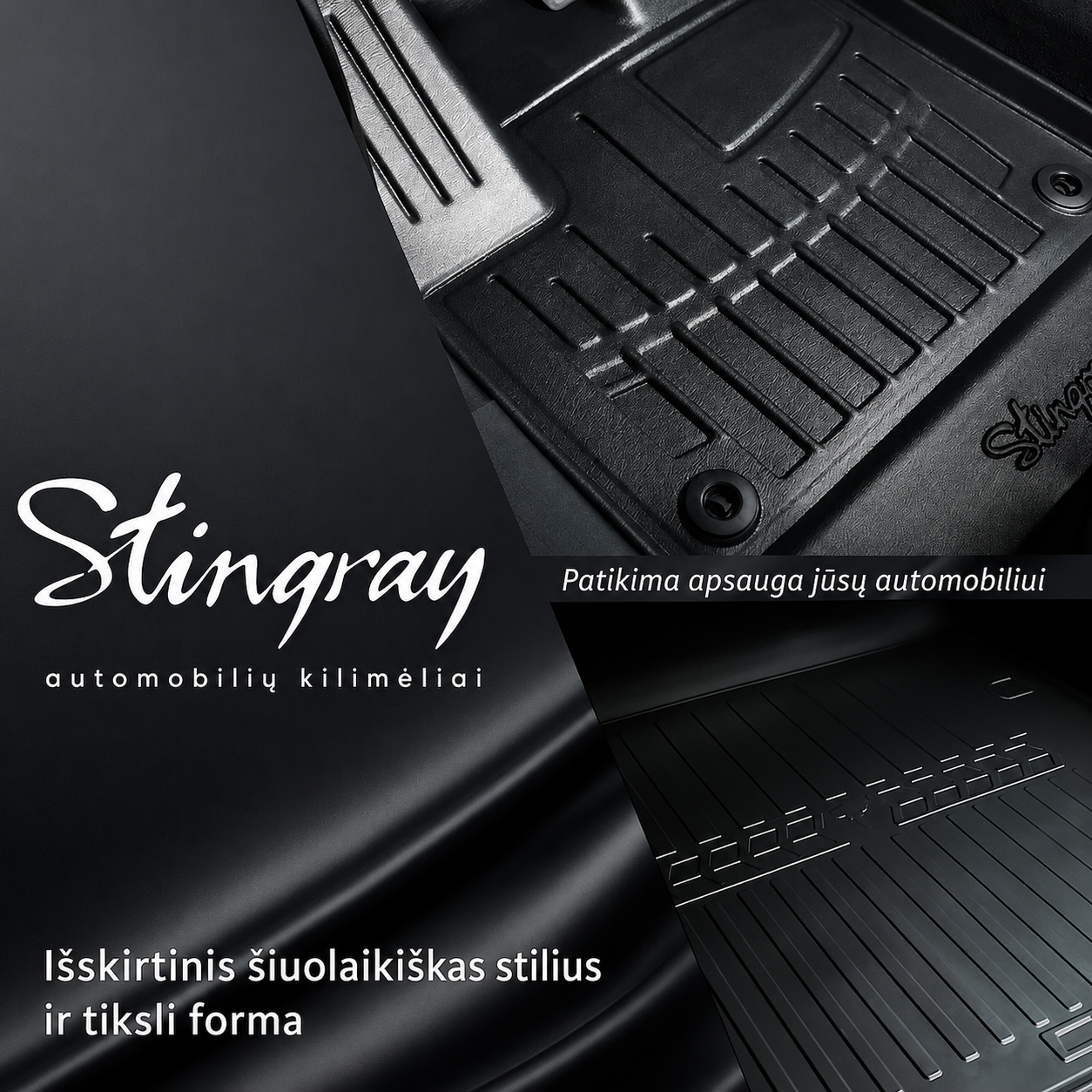 Stingray automobilio salono kilimėlių dizainas ir tiksli forma